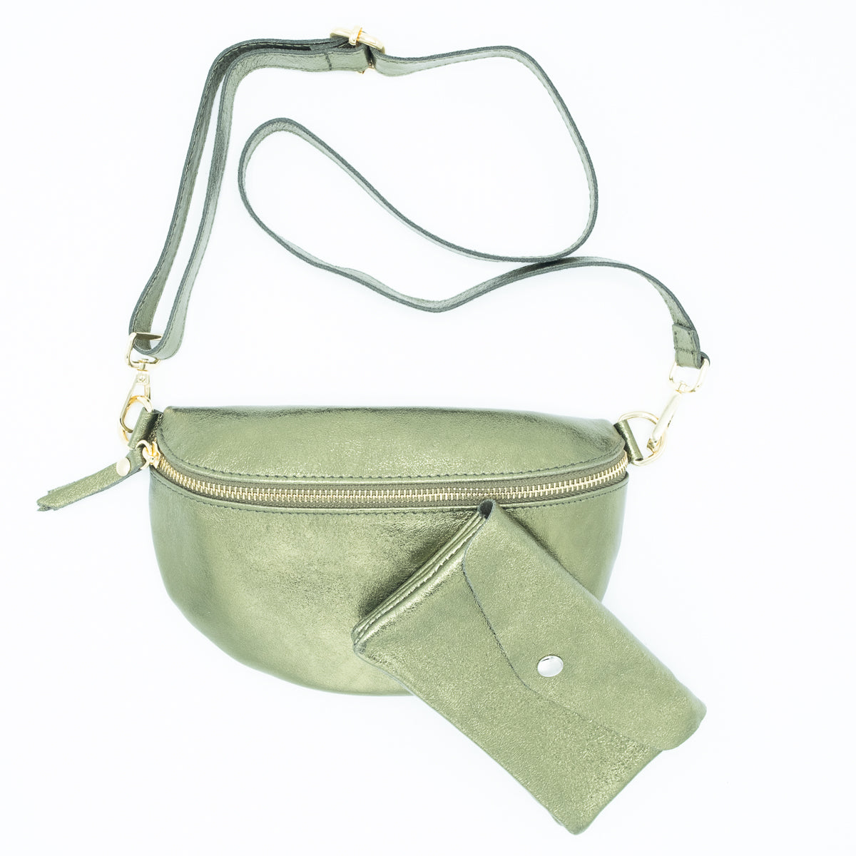 Handtas metallic green