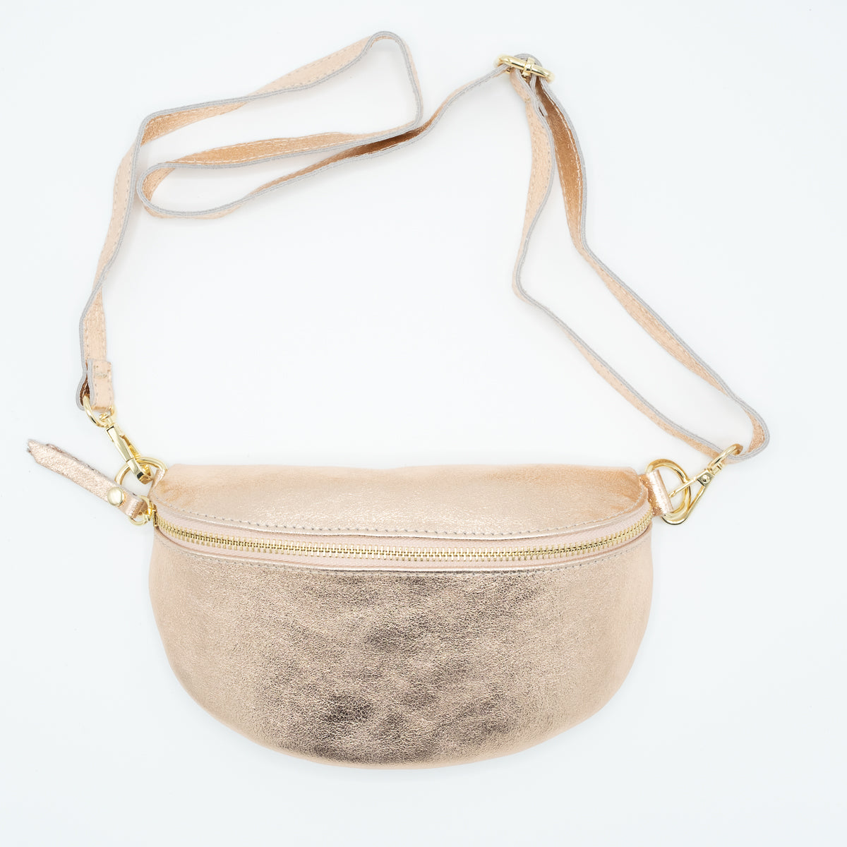 Handtas metallic rose gold
