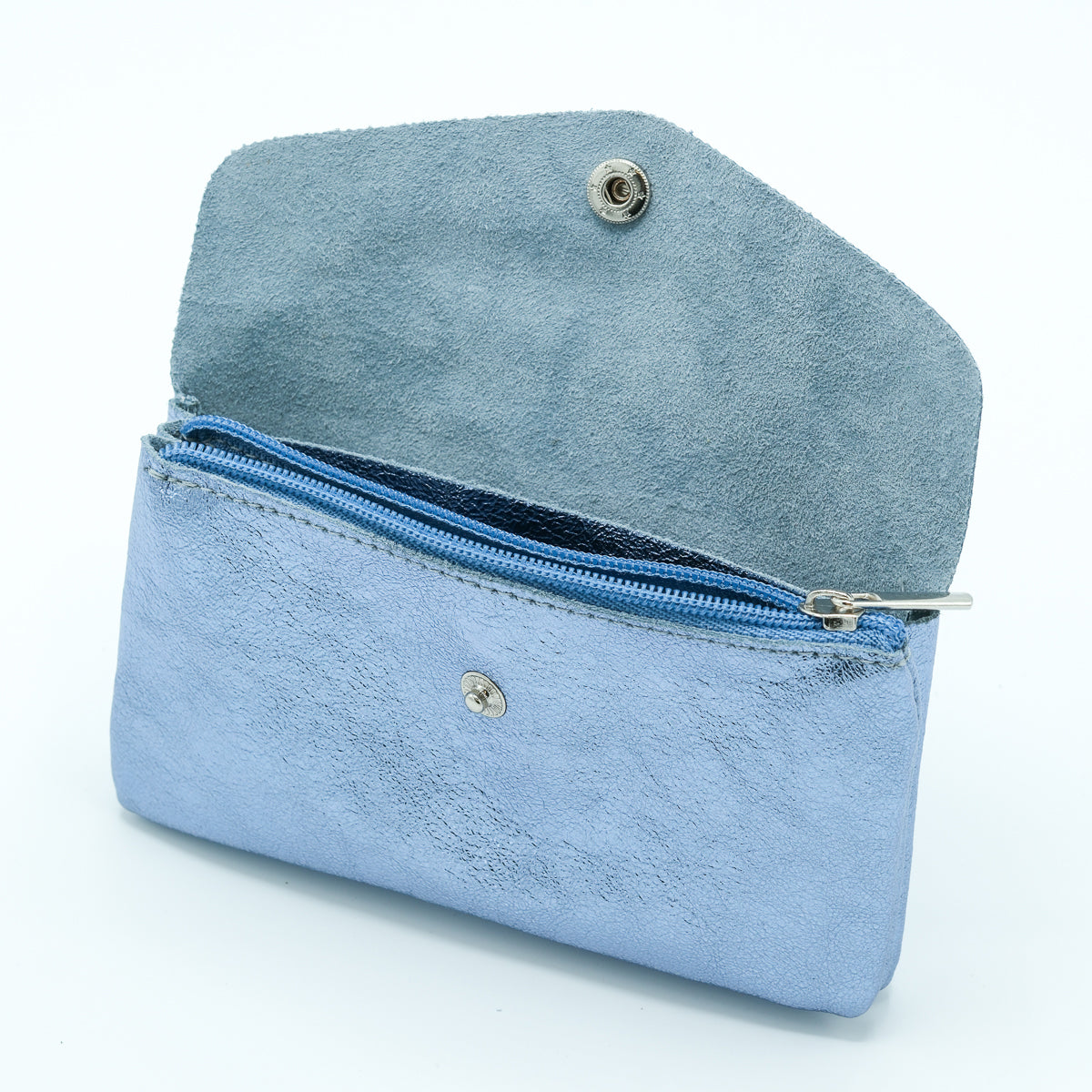 Portemonnee Large Metallic Blauw