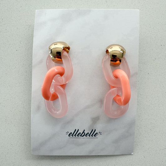 Oorbellen: schakeloorbellen roze