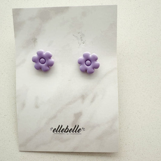 Oorbellen: Oorsteker flower lila