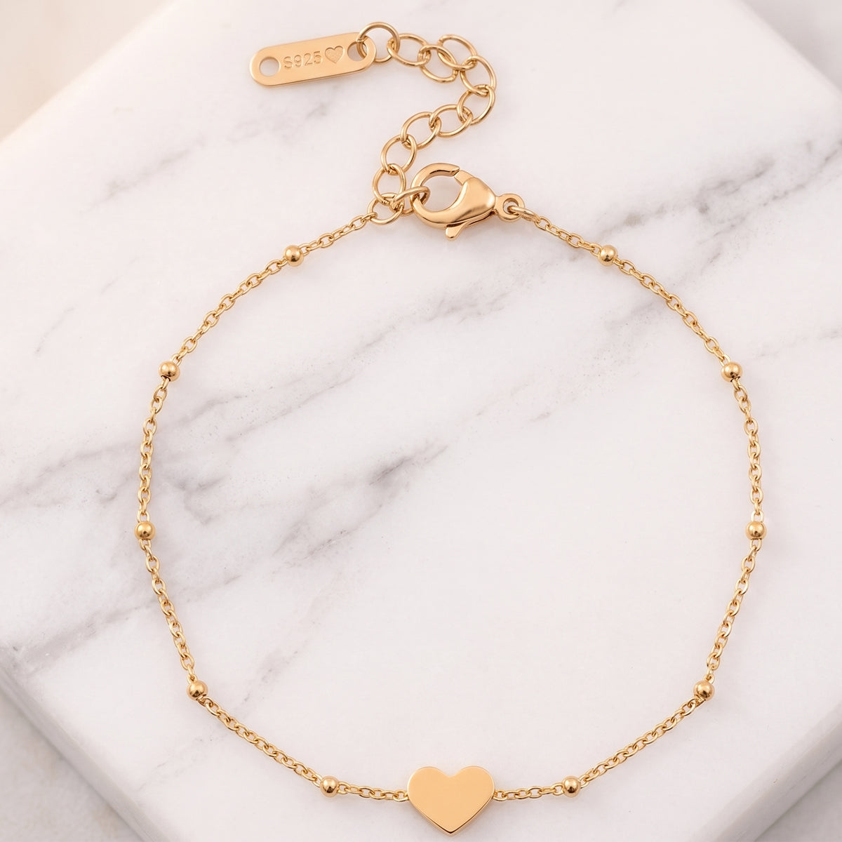 Armband rosé gold met hartje