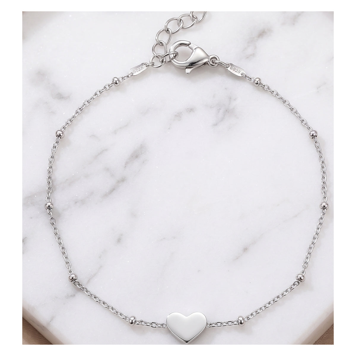 Armband zilver met hartje
