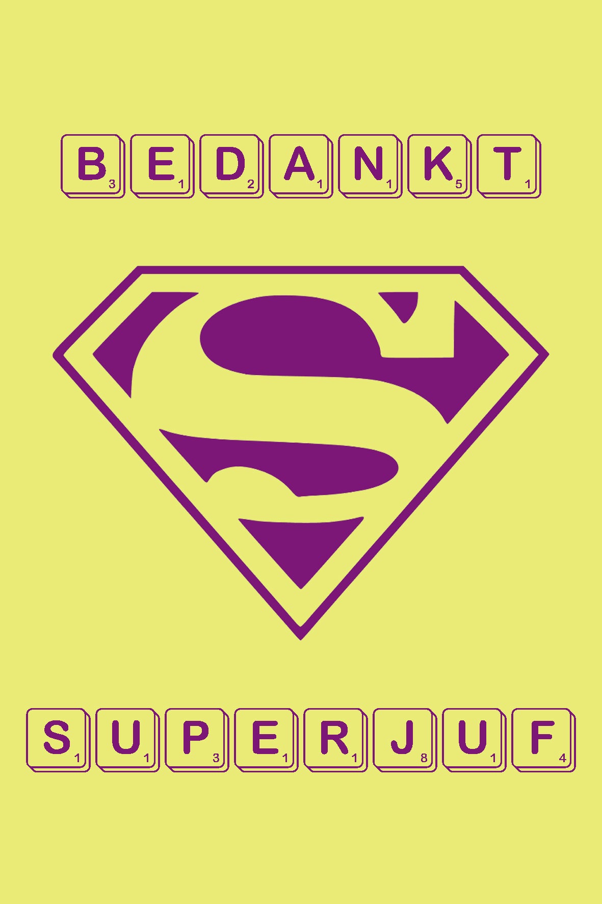 Kaart: Bedankt Superjuf