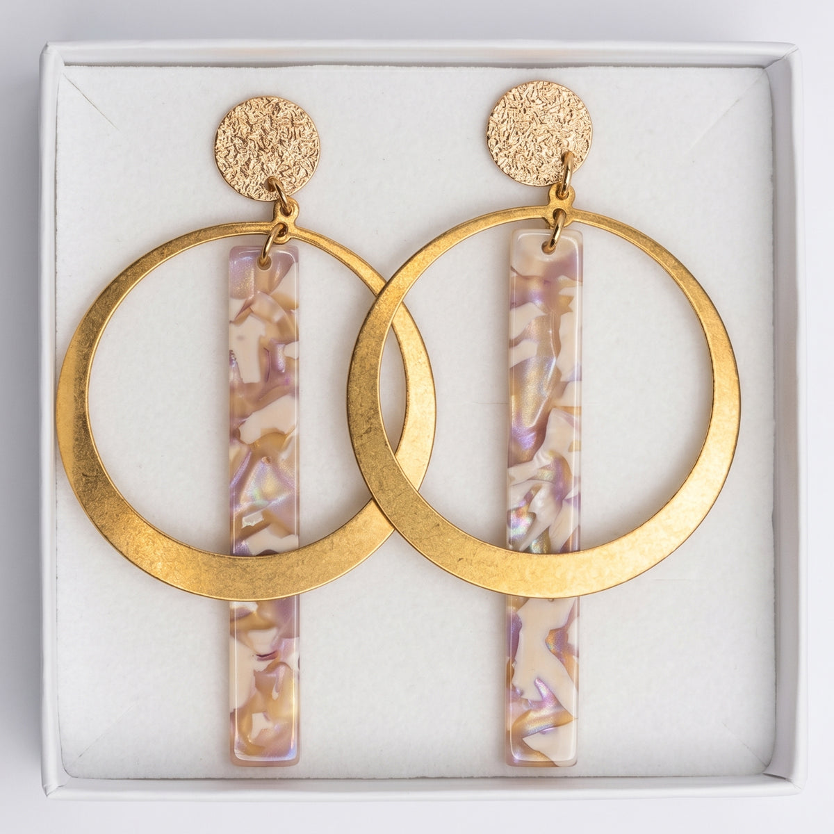 golden circle earrings