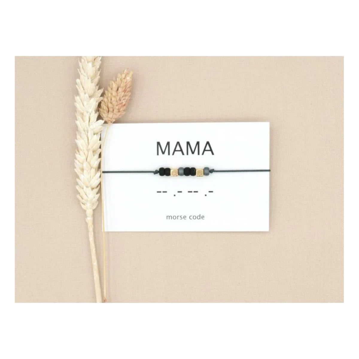 Armband Morsecode mama antraciet/rosé goud