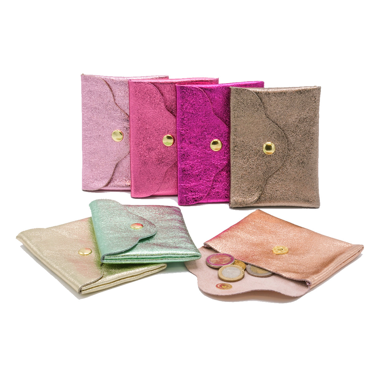 Portemonnee Small Metallic Roze