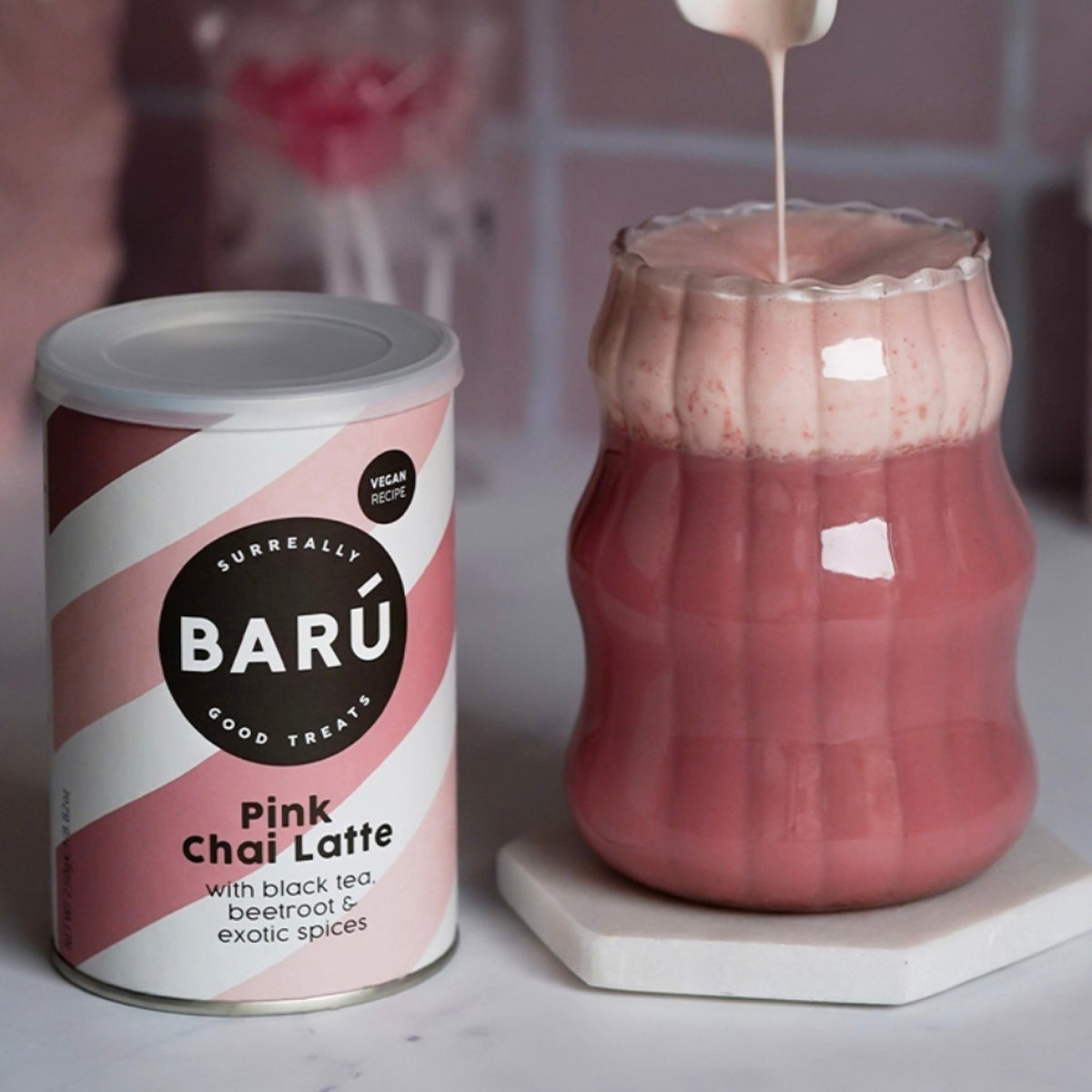 Pink chai latte