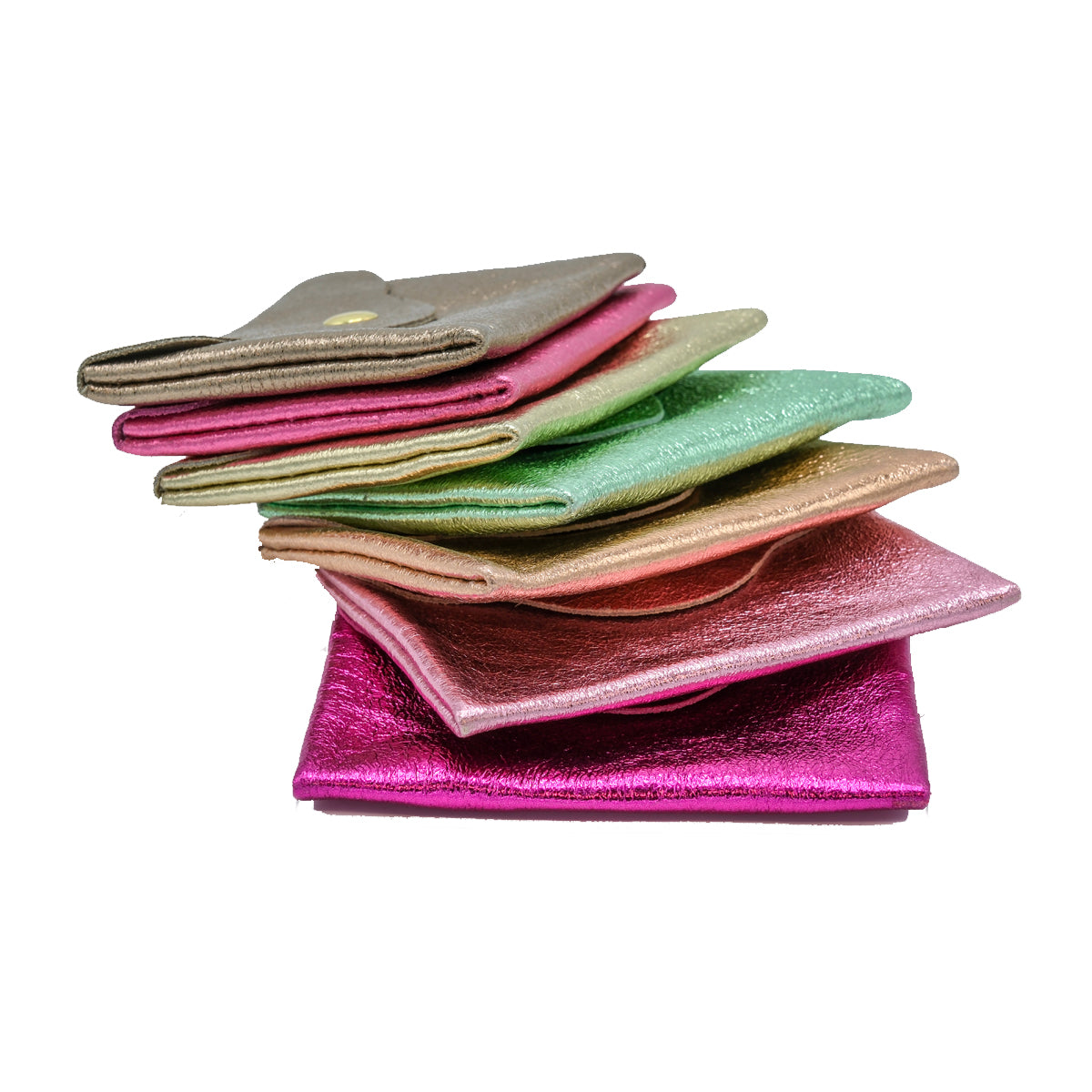 Portemonnee Small Metallic Fuchsia