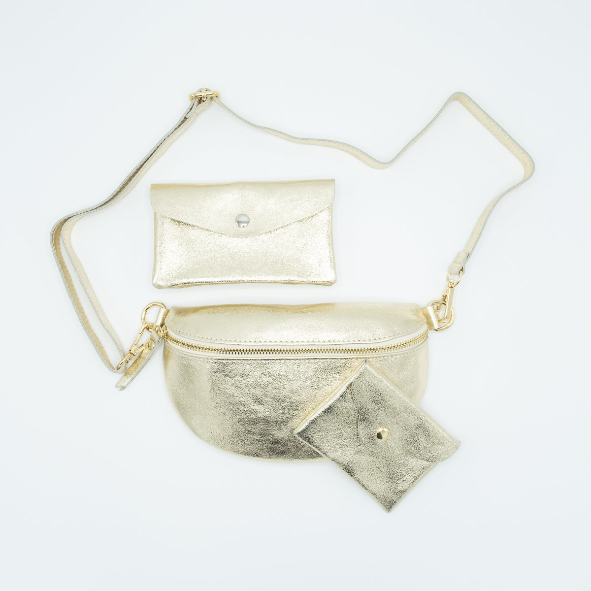 Handtas metallic goud