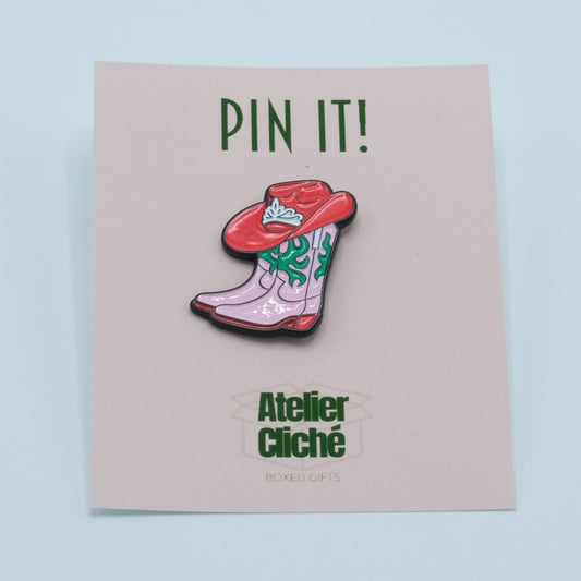 Pin pink cowboy