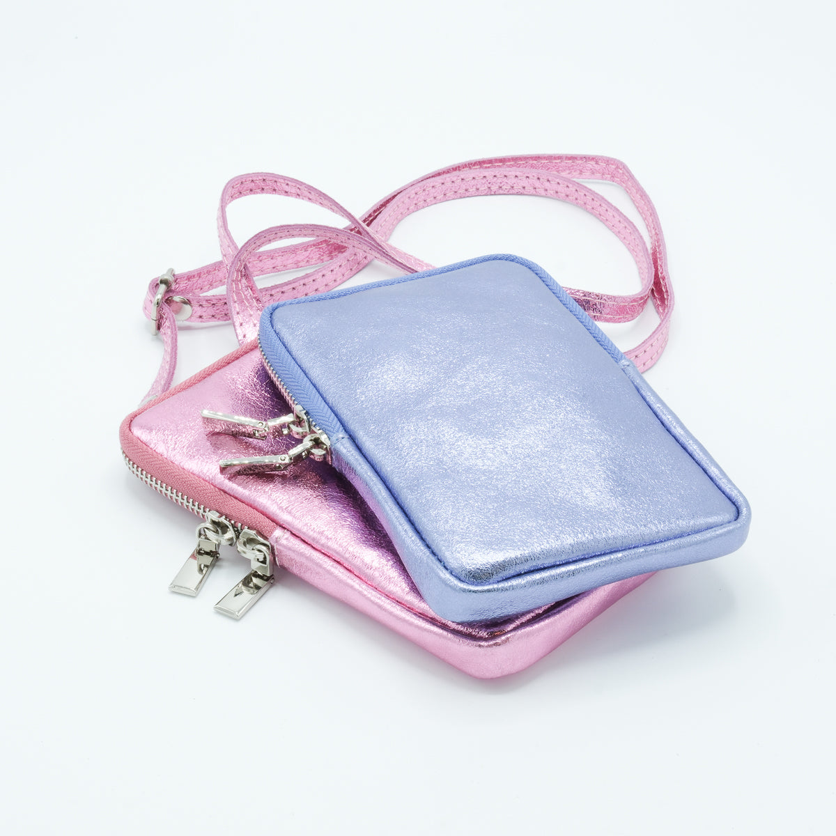 Metallic Mobile bag pink