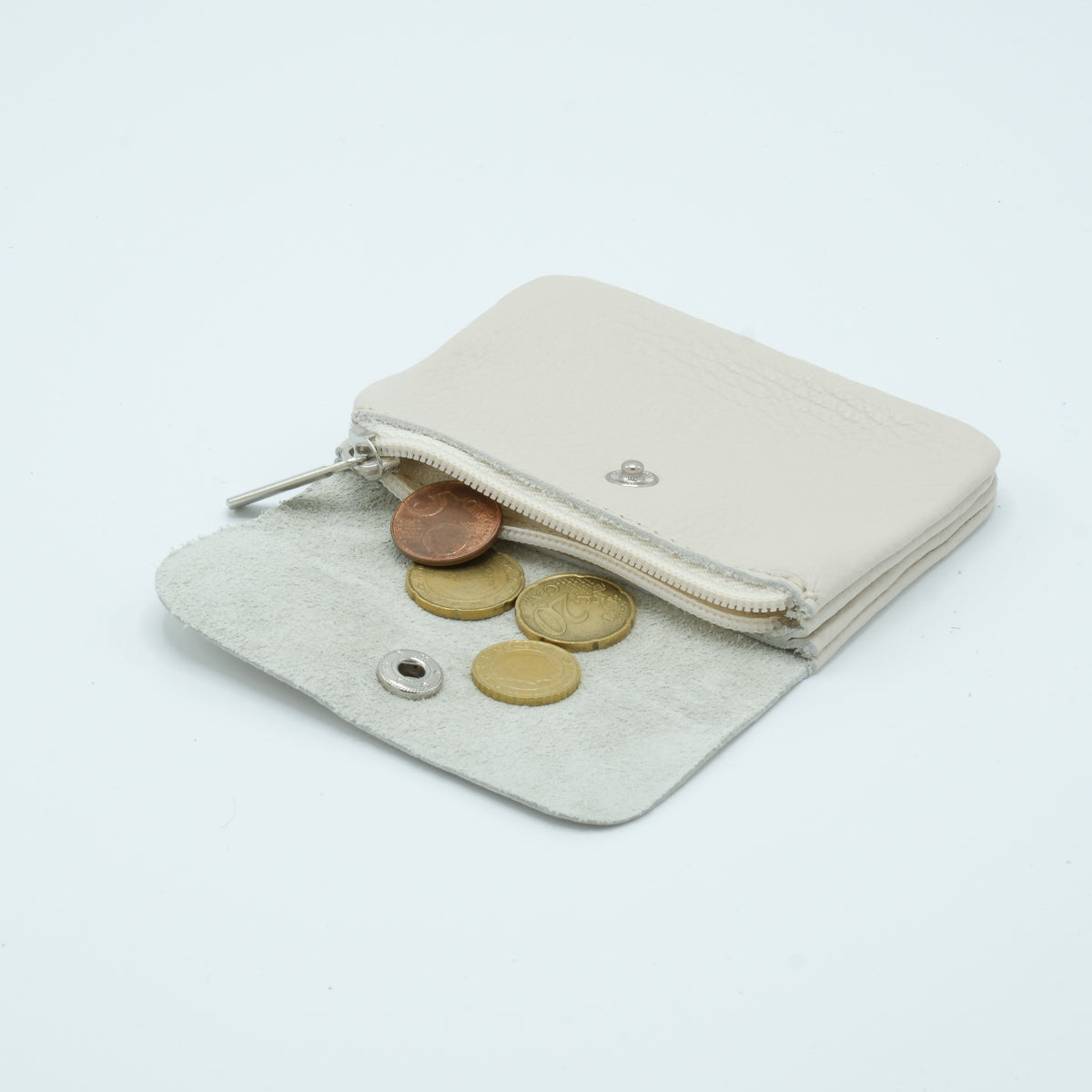 Mini portemonnee met rits beige