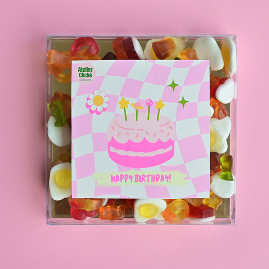 Snoepbox: Happy Birthday (pink)