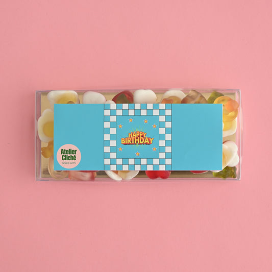Snoepbox Small: Happy Birthday (blue)