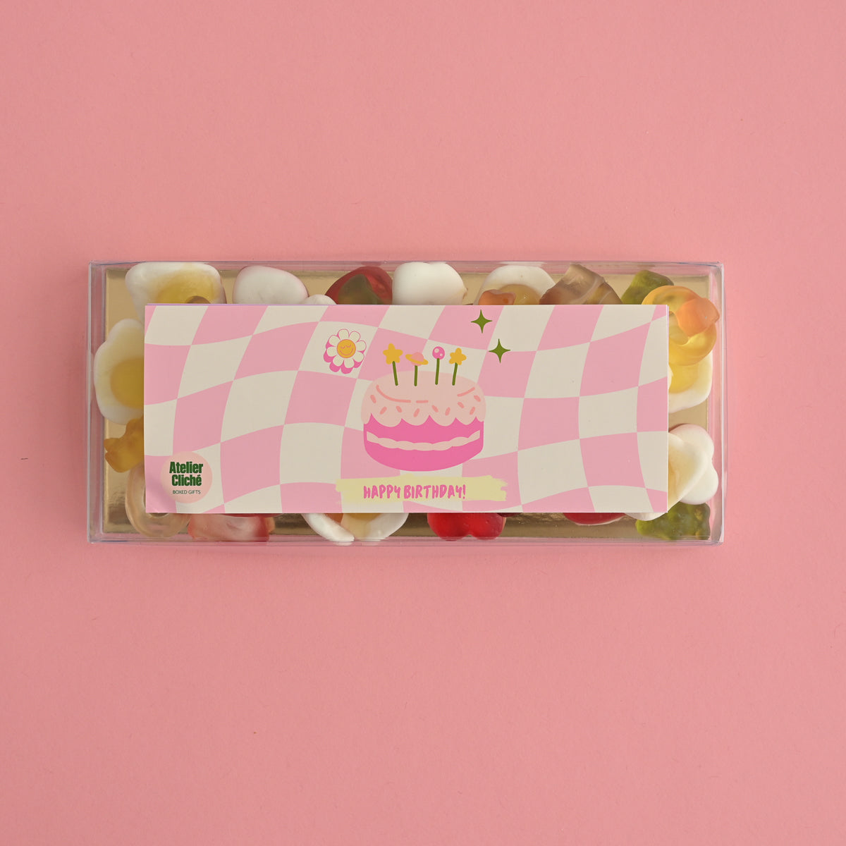 Snoepbox Small: Happy Birthday (pink)