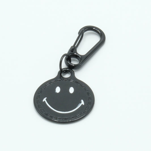 Sleutelhanger smiley zwart