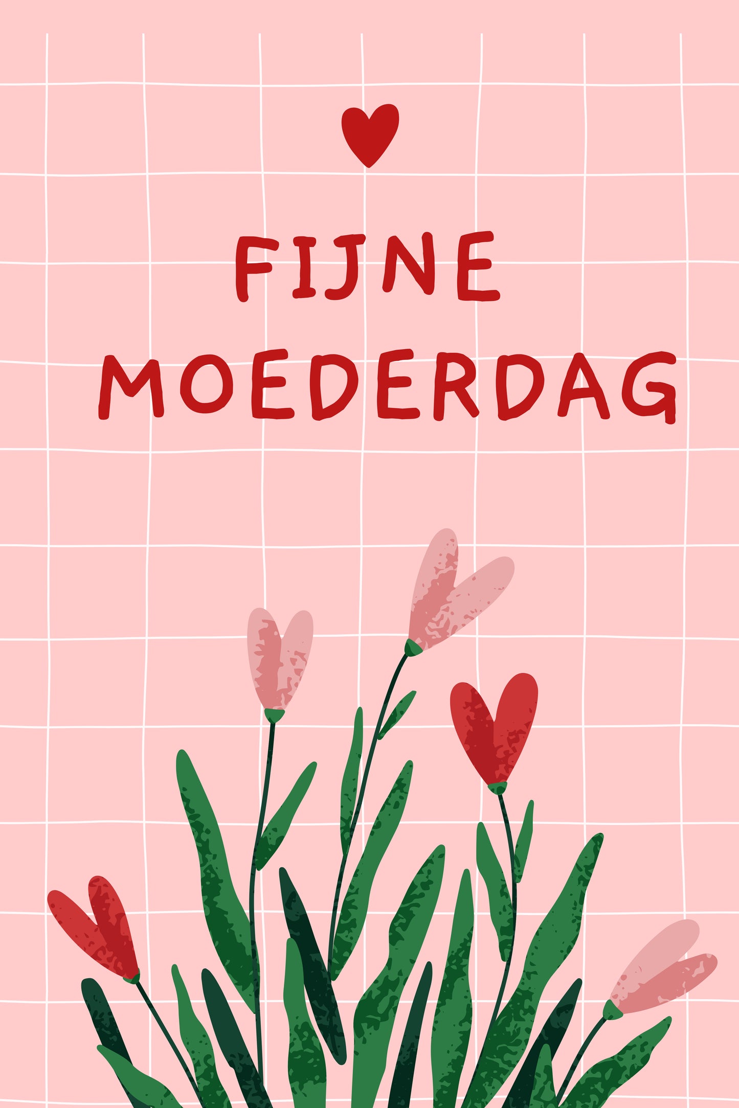 Kaart "Fijne moederdag" (hartje)