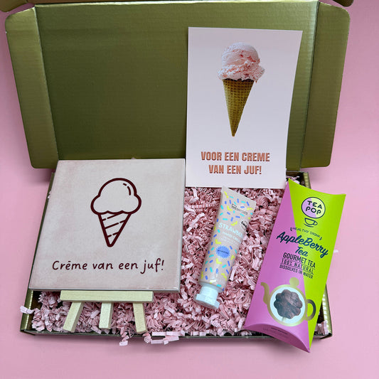 Cadeaubox: Mijn juf is zoals crème