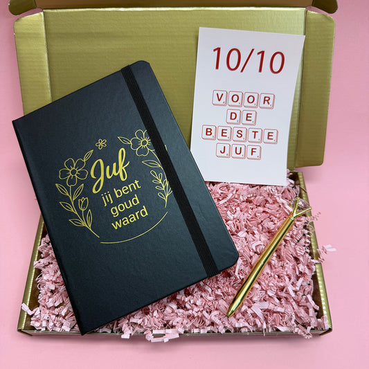 Cadeaubox: Juf jij bent goud waard