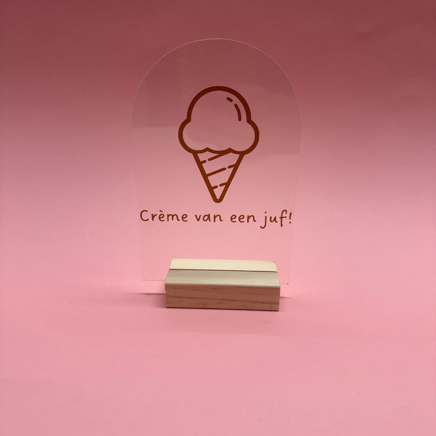 Plexi Crème van een juf