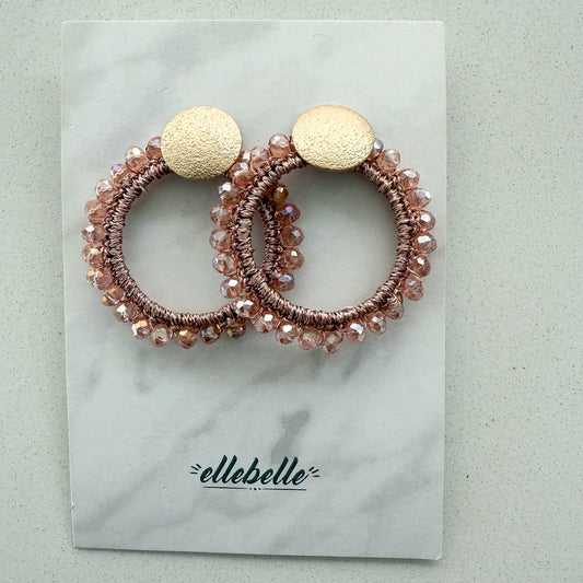 Oorbellen: pareloorbellen roze en goud
