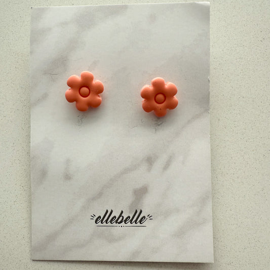 Oorbellen: Oorsteker flower zalmroze