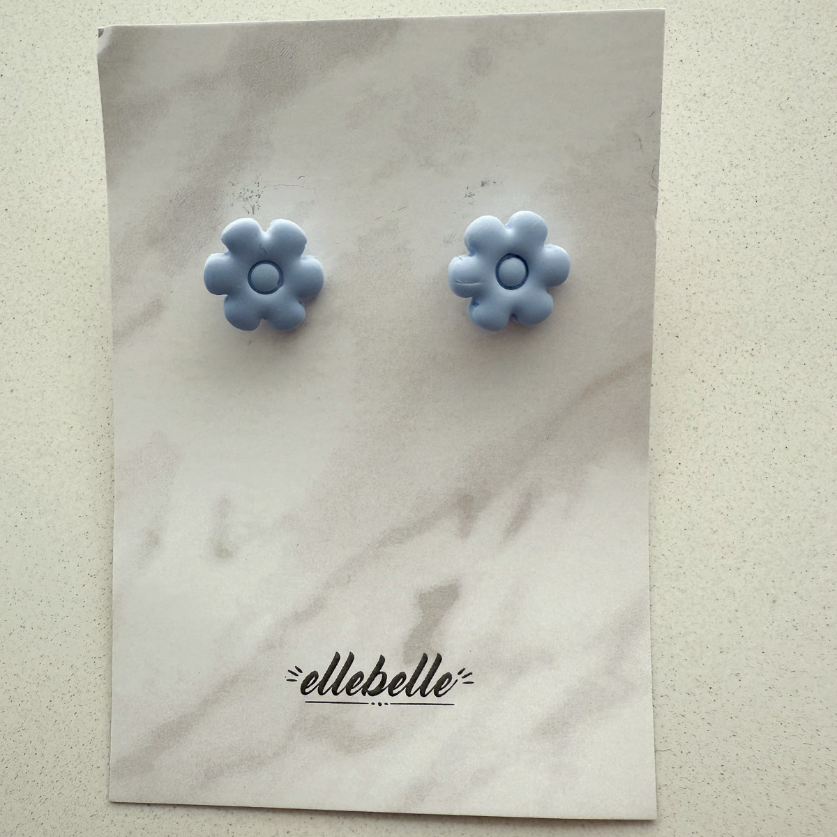 Oorbellen: Oorsteker flower lichtblauw