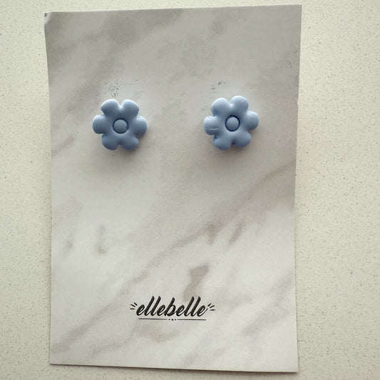 Oorbellen: Oorsteker flower lichtblauw
