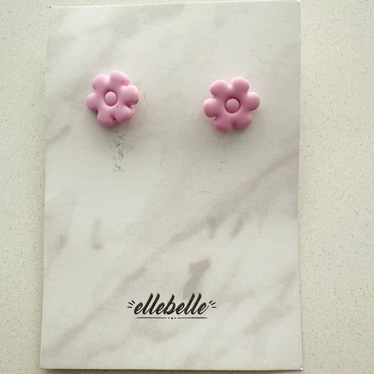 Oorbellen: Oorsteker flower flamingoroze