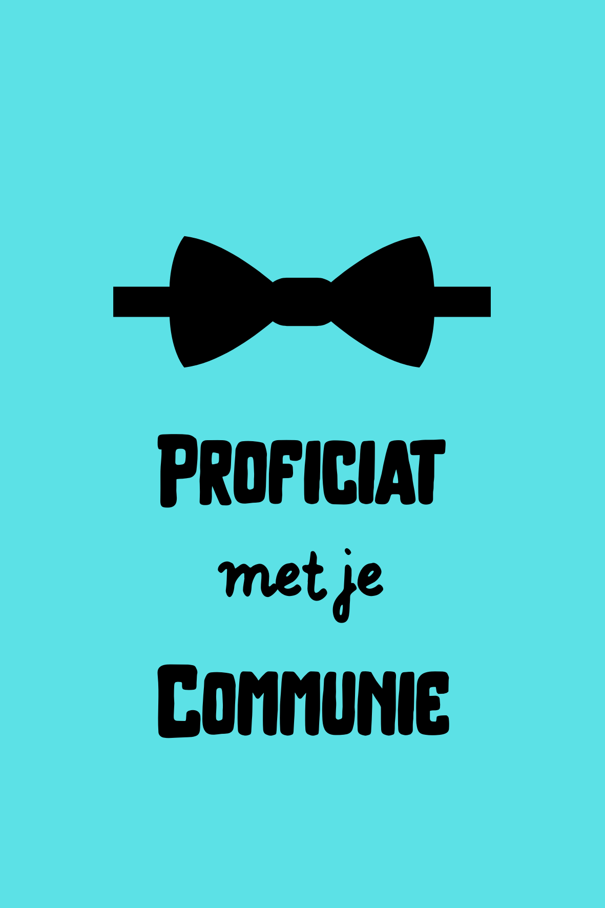 Kaart: Proficiat met je communie strikje