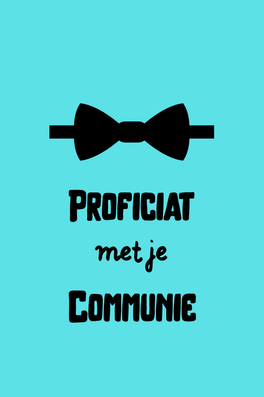 Kaart: Proficiat met je communie strikje