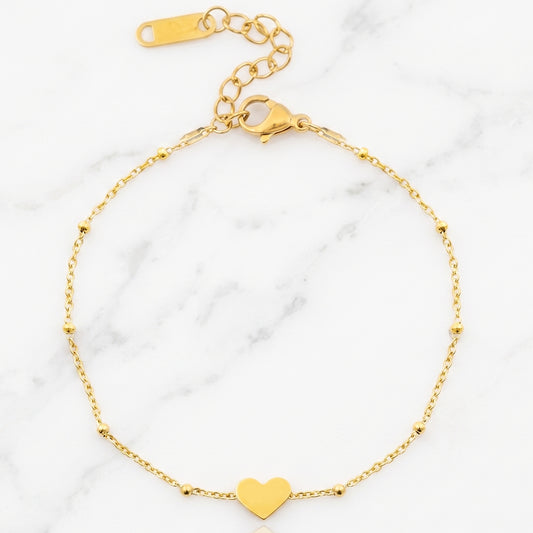 Armband goud met hartje