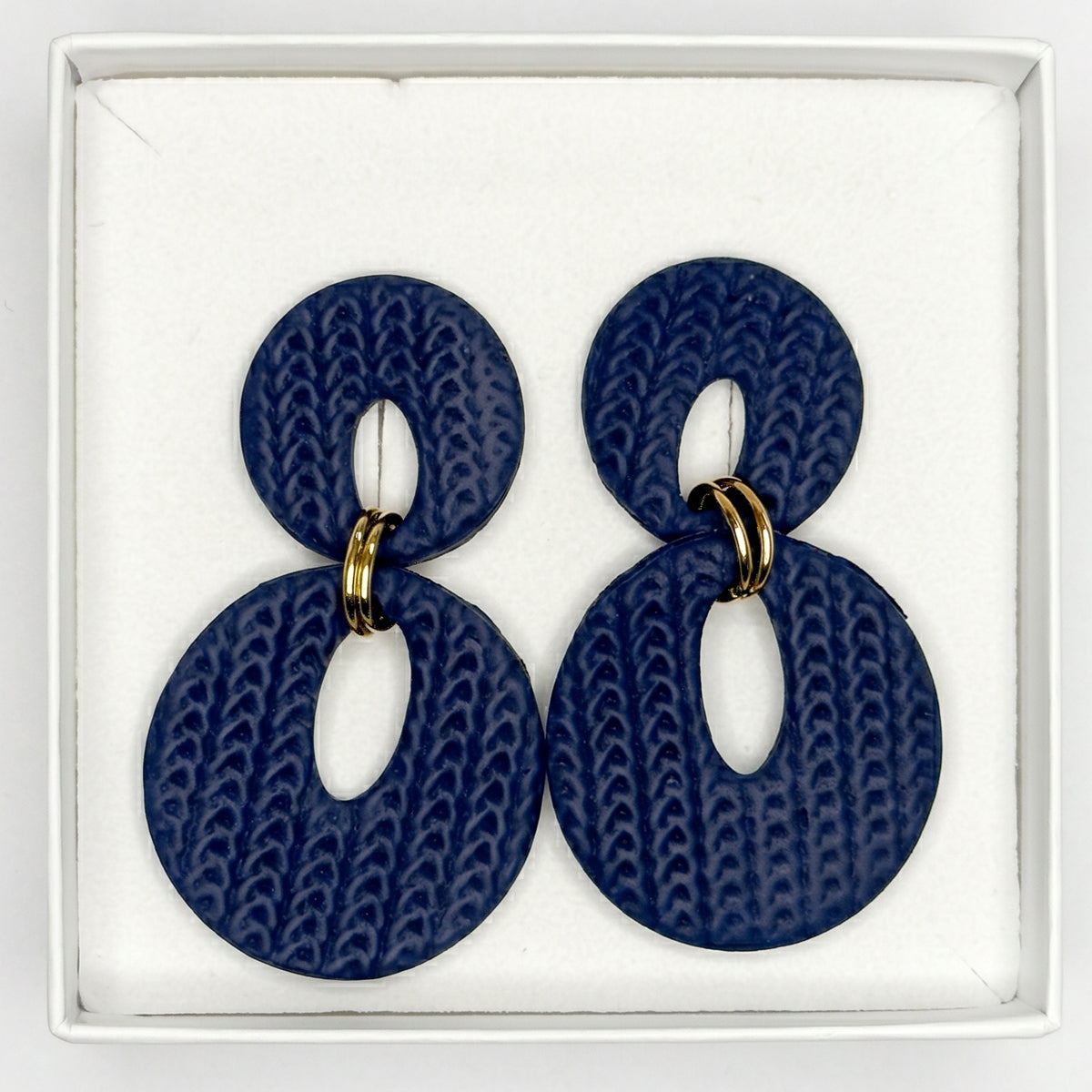 Circle Statement Earrings blue