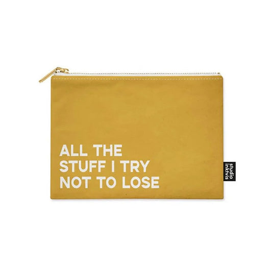 Etui "I try not to lose" geel