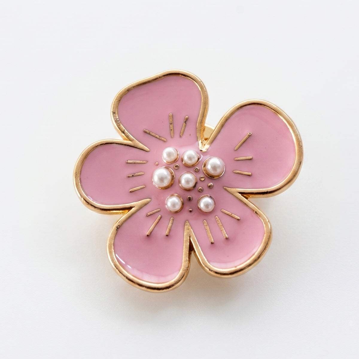 Button cover pink flower