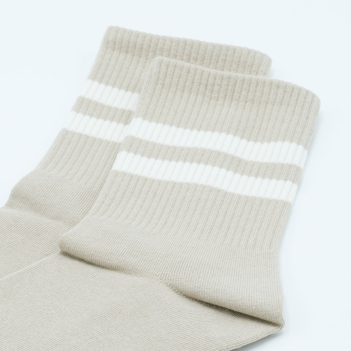 Kousen dames beige met witte strepen
