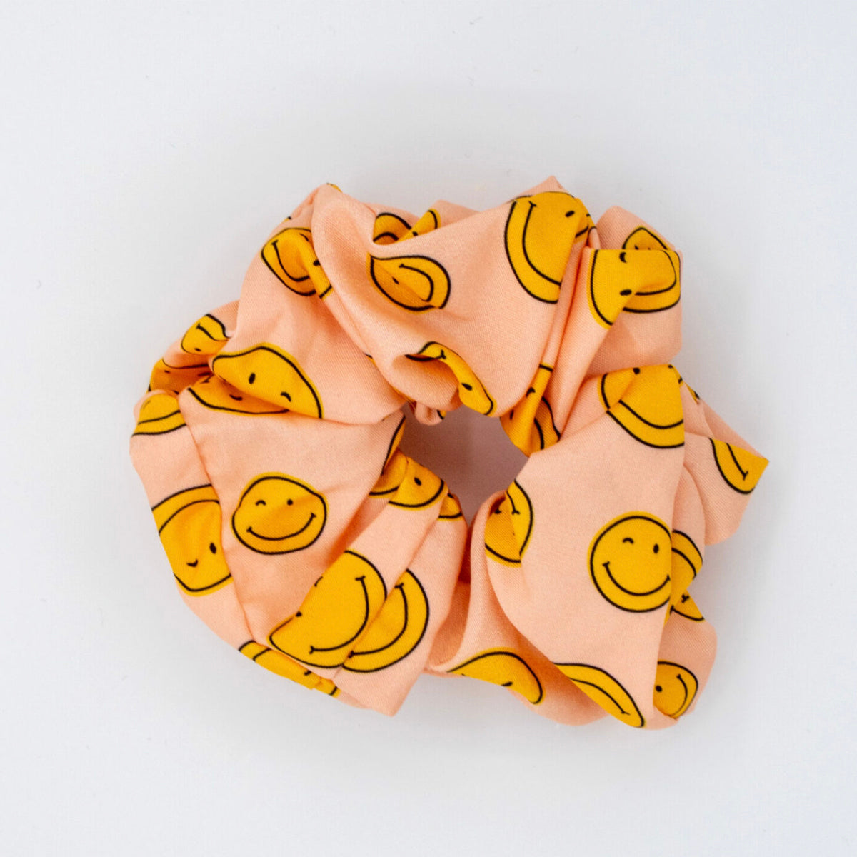 Scrunchie smiley roze