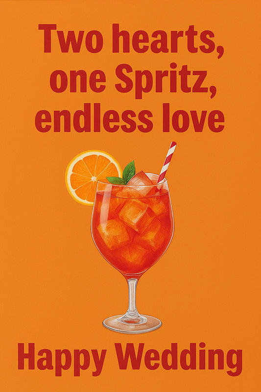 Kaart: Two hearts, one spritz, endless love